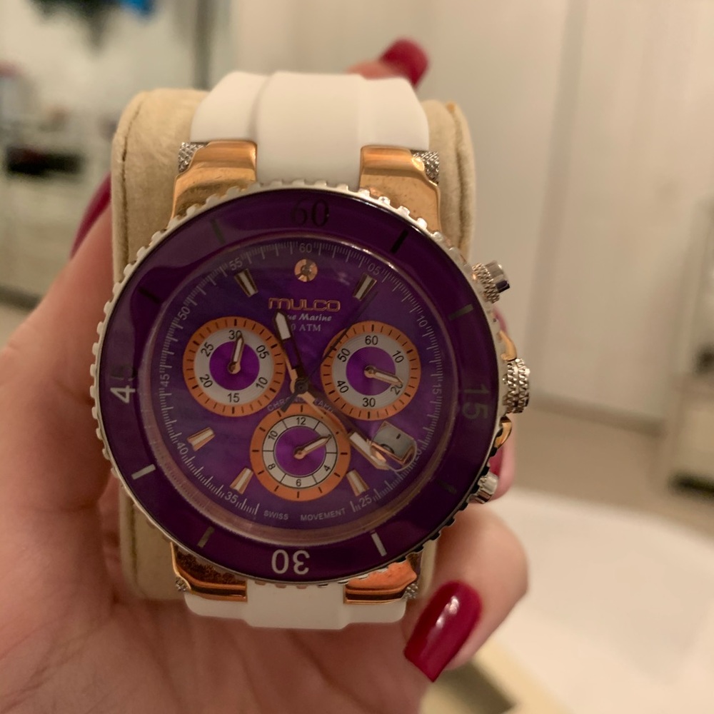 PURPLE AND WHITE MULCO MARINE WATCH